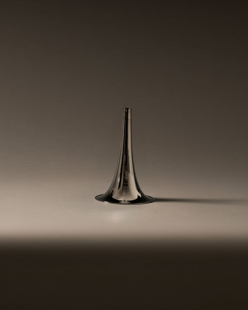 Trumpet silver-plated brass Flower vase Alessi 5