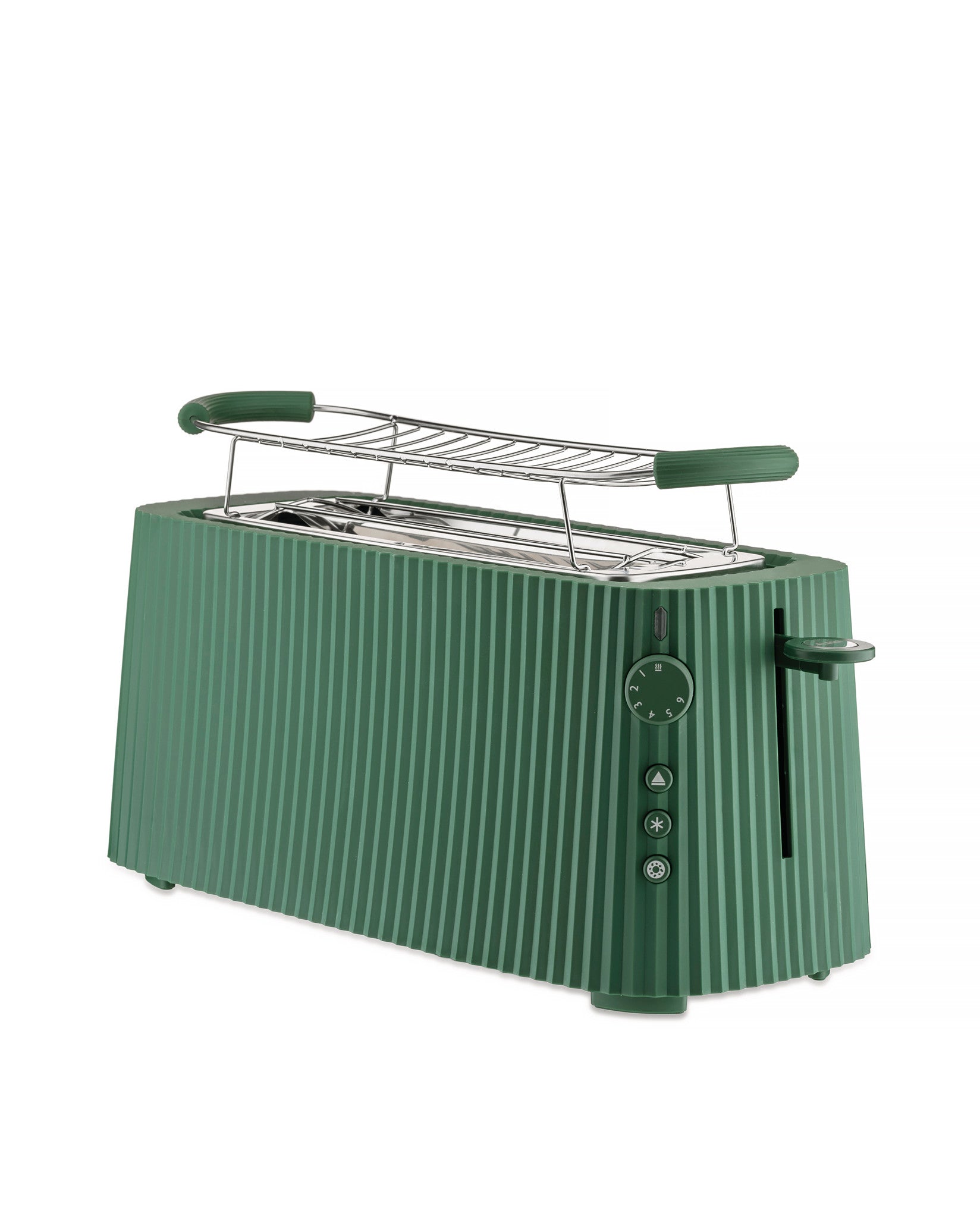 Plissé green Long double compartment toaster Alessi