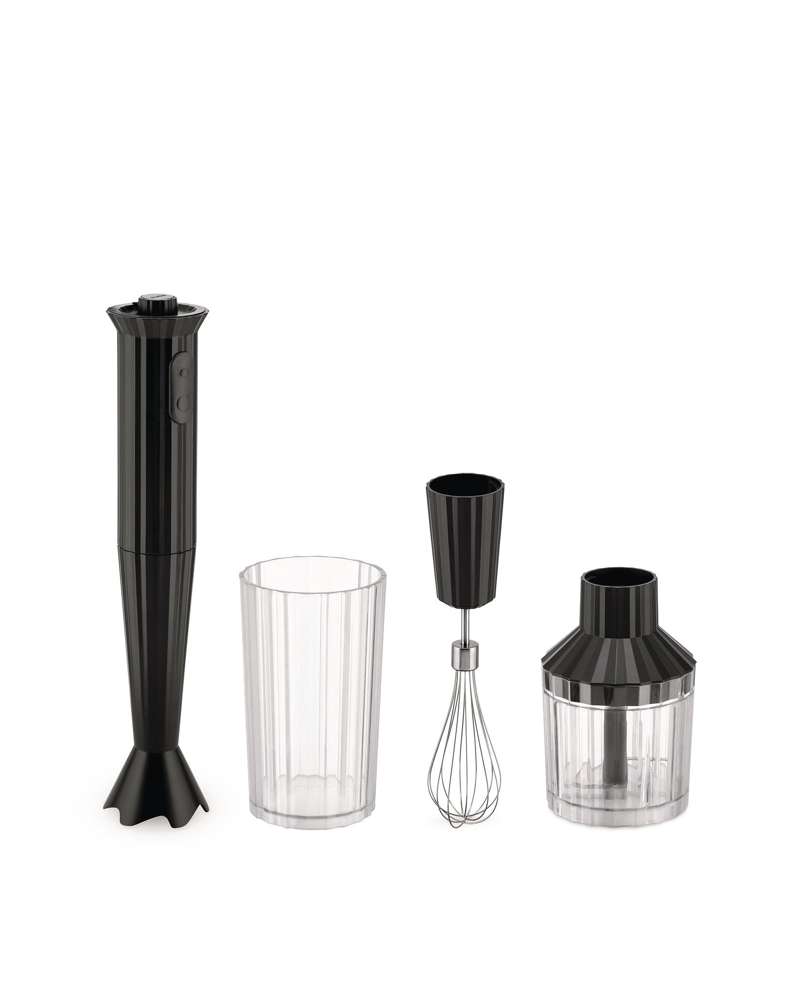 Plissé black Hand blender set. European plug Alessi