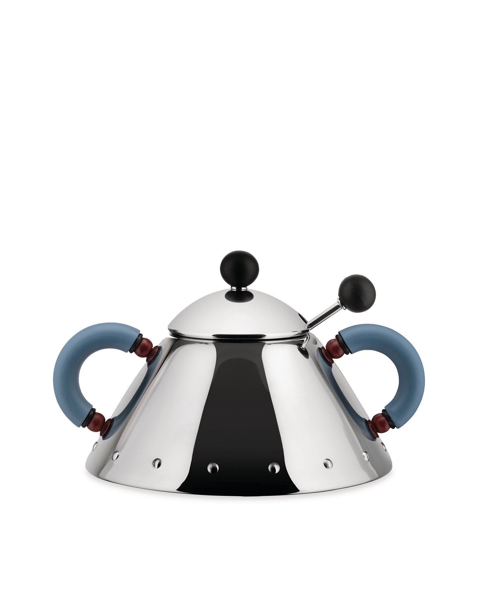 9097 light blue Sugar bowl with spoon Alessi