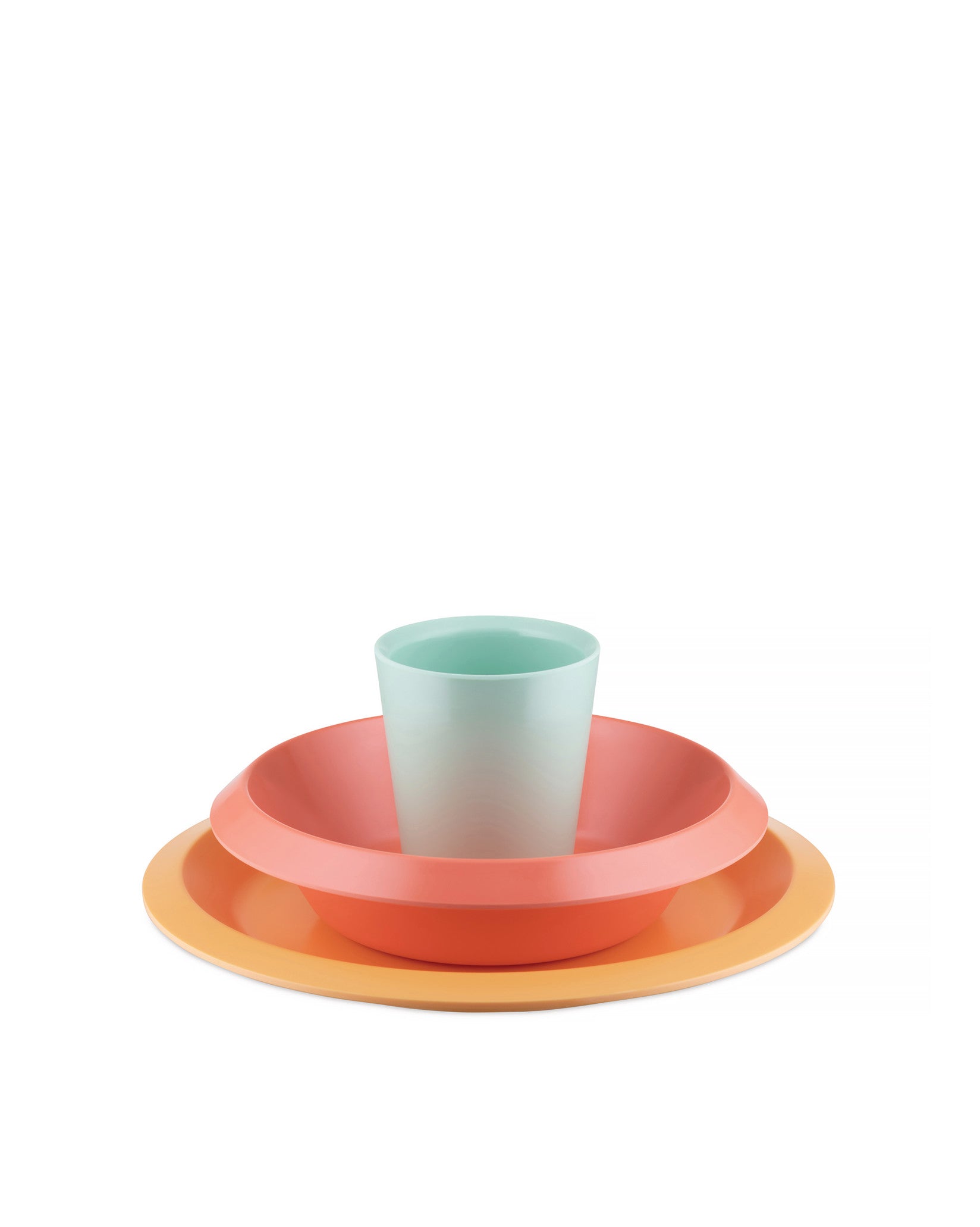 Giro Kids collection yellow, orange, green Children tableware Alessi