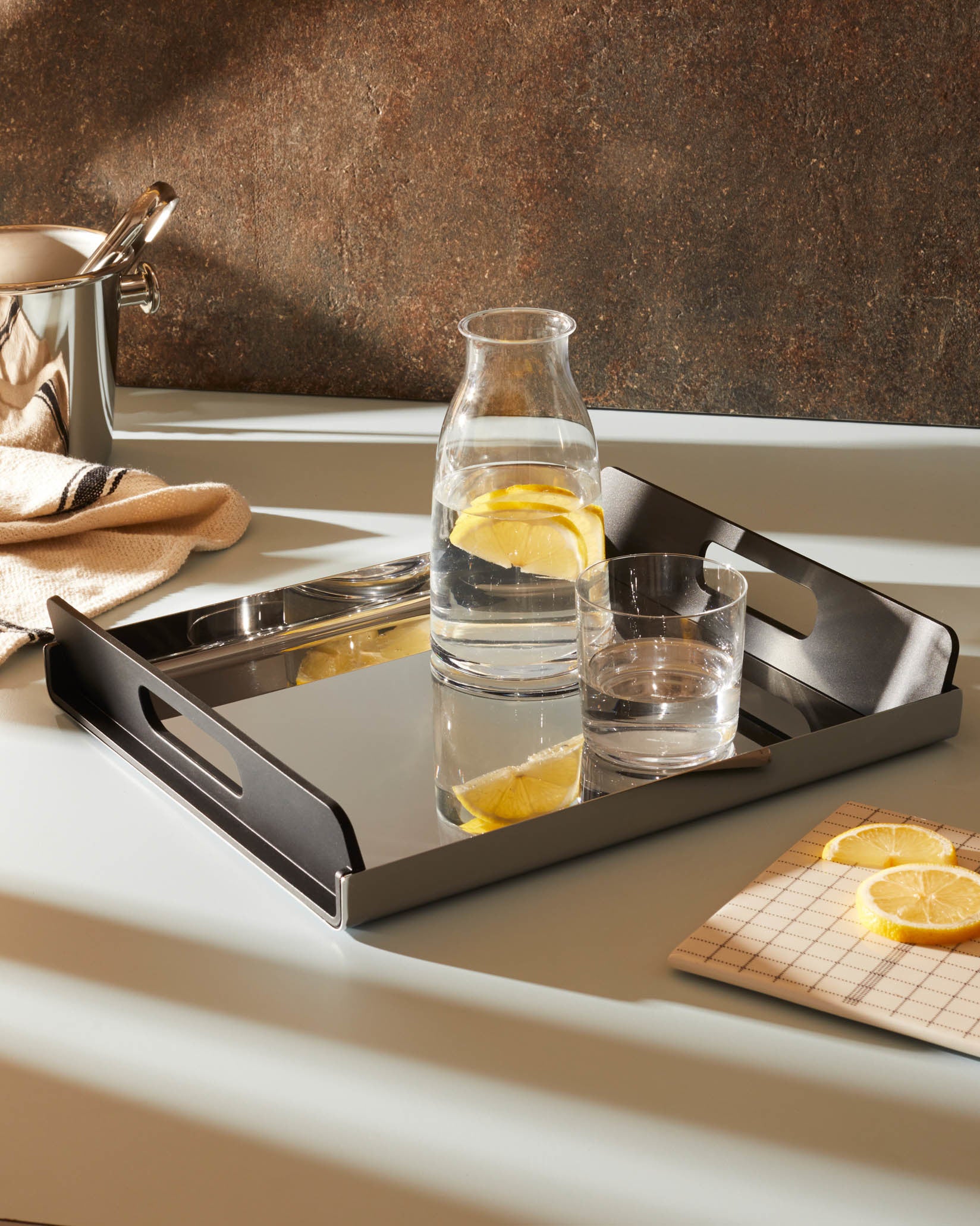 Vassily Default Title Rectangular tray with handles Alessi 1