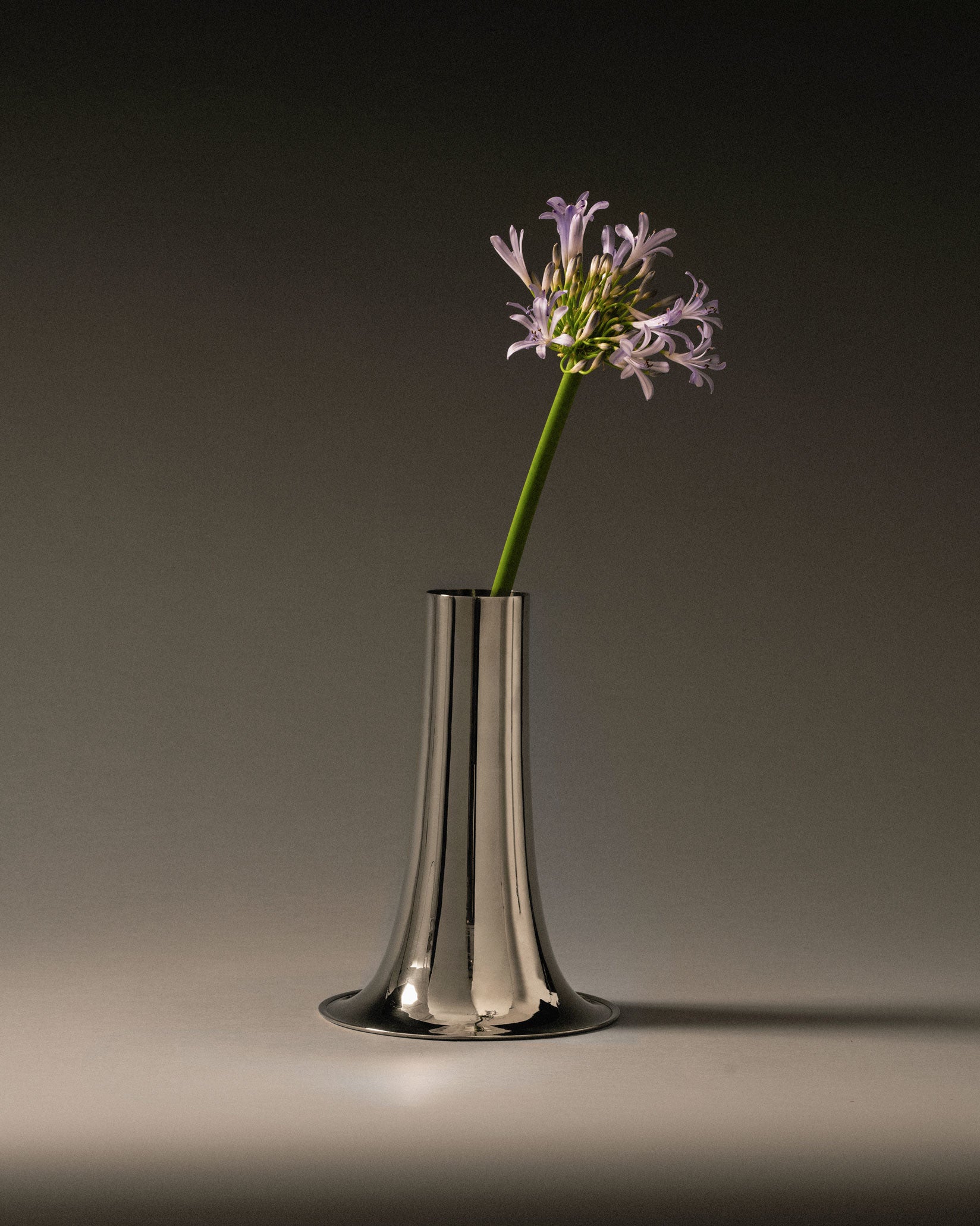 Trumpet silver-plated brass Flower vase Alessi 5