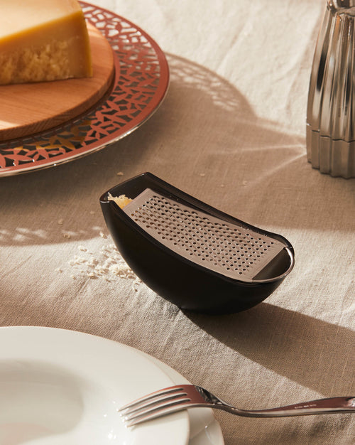 Parmenide red Grater with cheese cellar Alessi