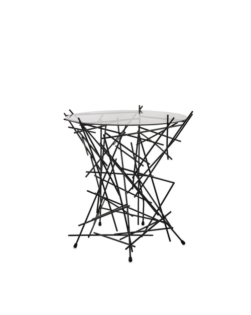 Blow up stainless steel Small table Alessi