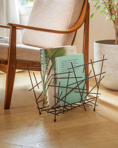 Blow up stainless steel Magazine holder Alessi