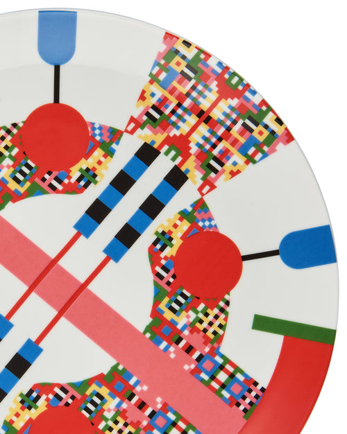 Holyhedrics decoration 1, porcelain Pastry plate Alessi