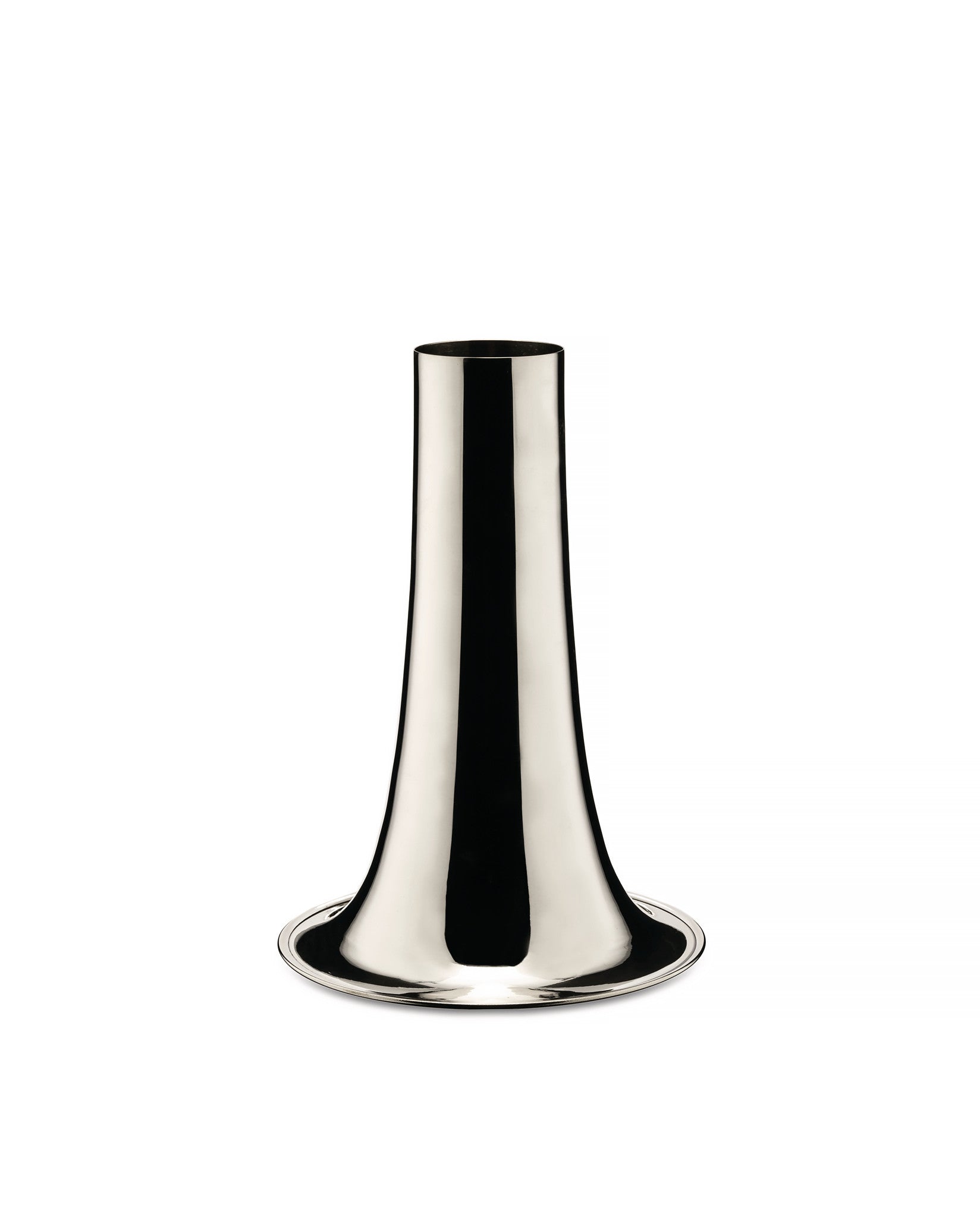 Trumpet silver-plated brass Flower vase Alessi